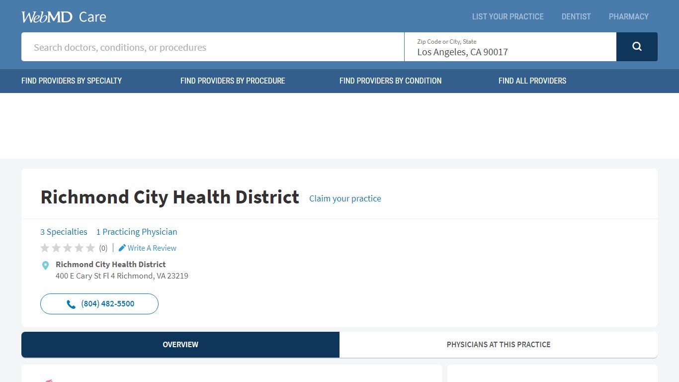 Richmond City Health District in Richmond, VA - WebMD