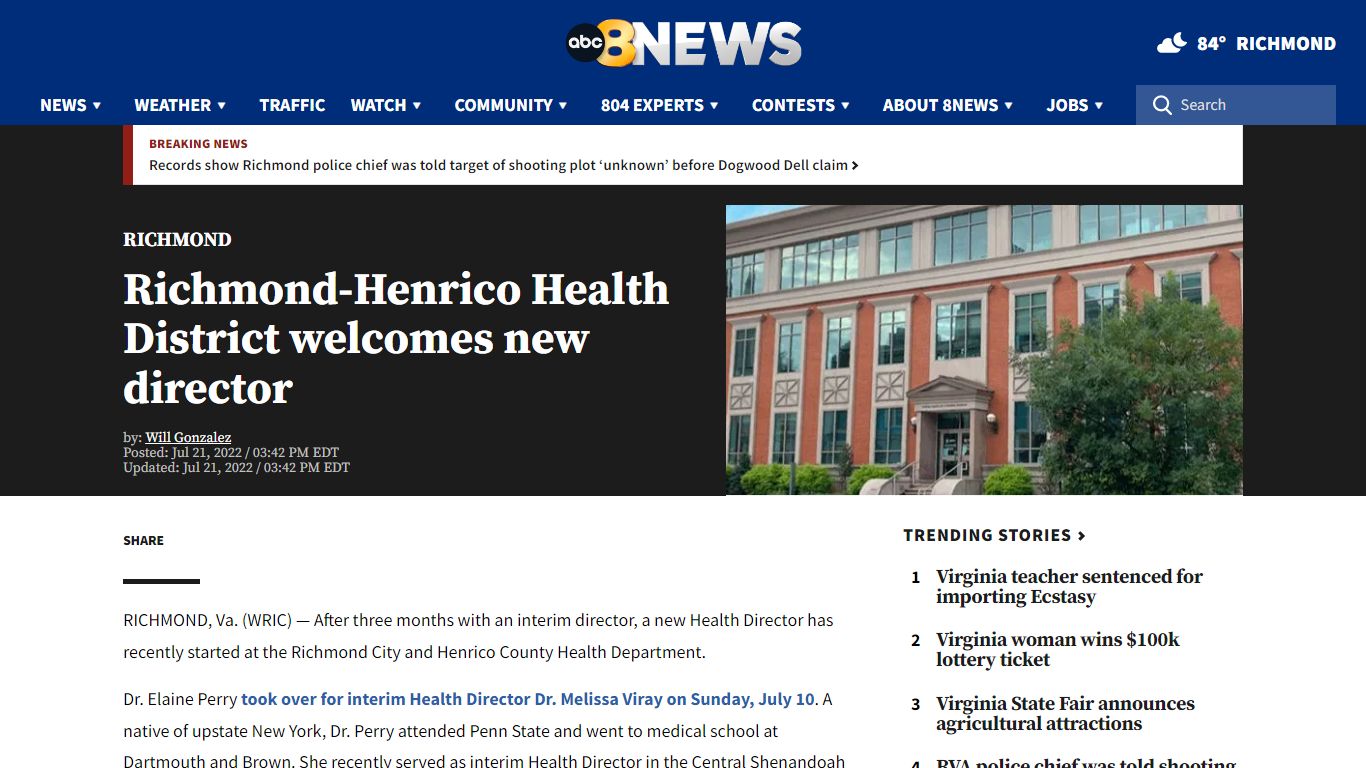 Richmond-Henrico Health District welcomes new director